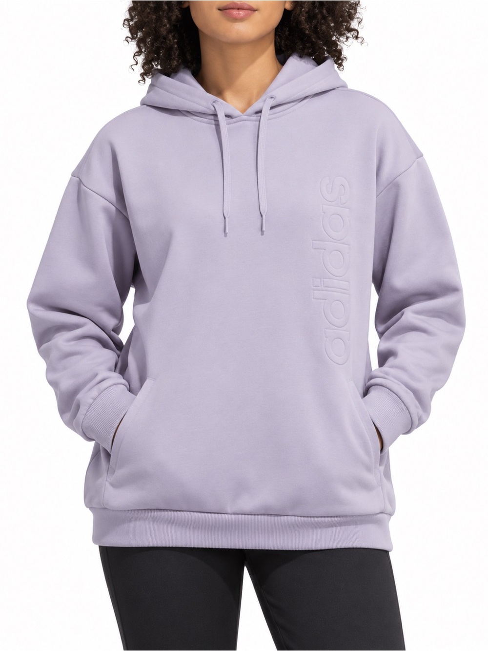 Adidas Women’s Gear Up Hoodie Lavender Purple Logo Pullover IC4465 M